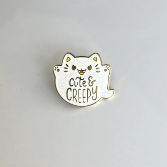 *50% OFF! Cat ghost pin cute & creepy kitten spooky scary cats flair - Picture 5 of 5